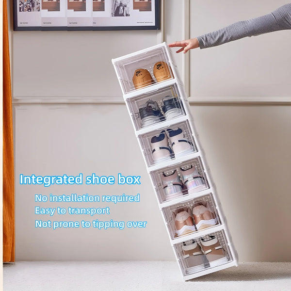 ClearStack Foldable Shoe Organizer Box